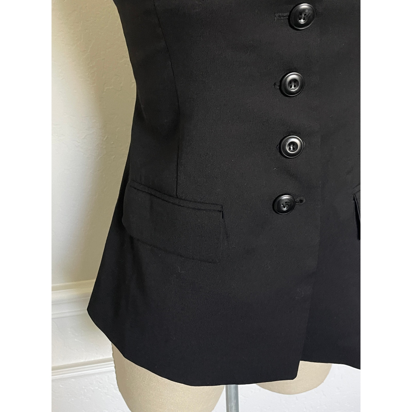 Pixie Market Black Strapless Tailored Button Vest Top M — image 8 of 8
